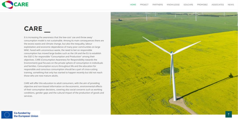 Sensibilização do consumidor para a responsabilidade com o meio ambiente: o website do projeto CARE está agora disponível online
